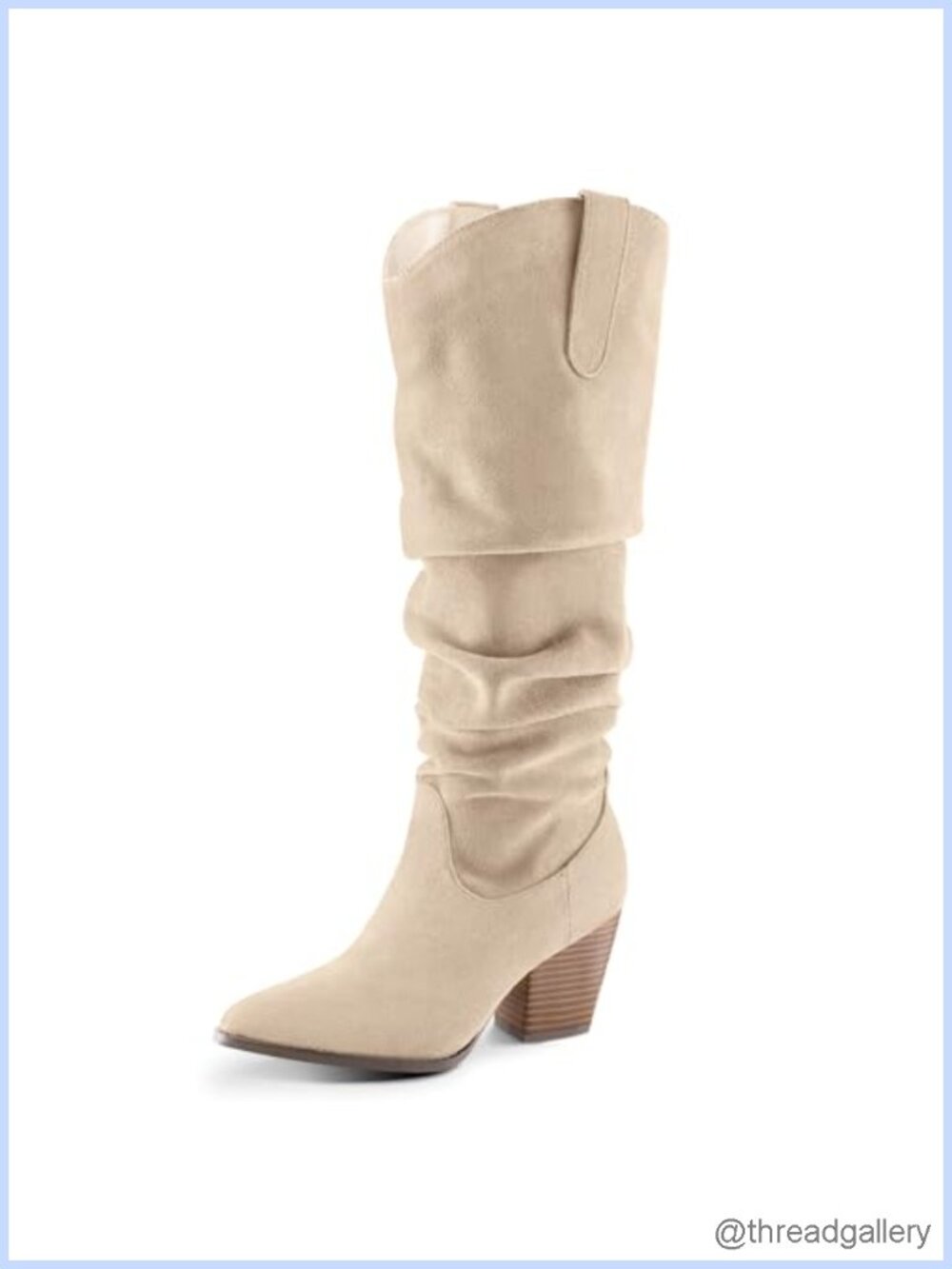 Women's Knee High Slouchy Pointed Toe Faux Suede Western Boots